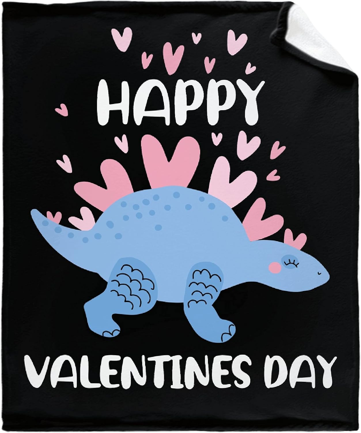 Happy Valentines Day Dinosaur Flannel Fleece Throw Blanket Gift, Ultra Soft Fluffy Fuzzy Blanket for Living Room Bedroom Couch Sofa Chair Office Car XS 40