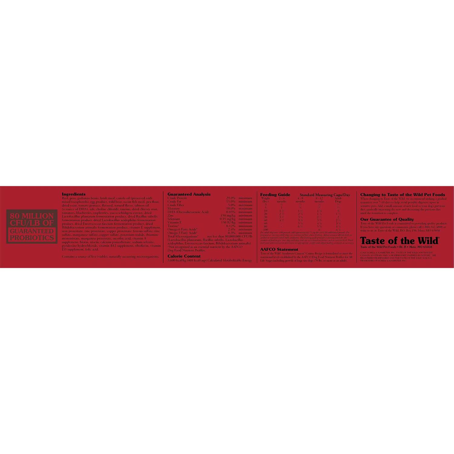 Taste of the Wild Southwest Canyon Dog Food - Pet Supplies online store