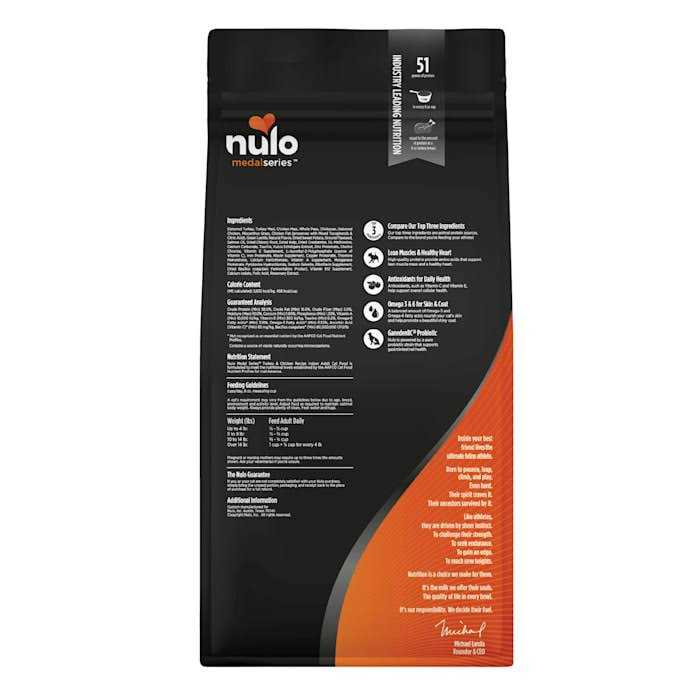 Nulo Grain Free Turkey & Chicken MedalSeries Adult Dry Cat Food - Pet Supplies online store