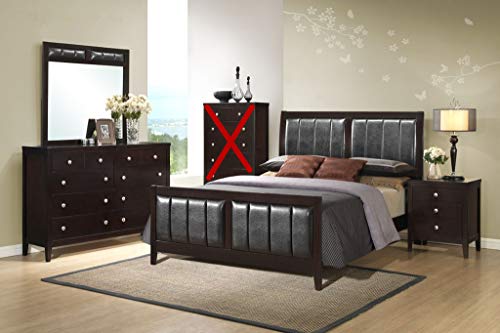 GTU Furniture Contemporary Styling Rosa 5Pc Queen Bedroom Set(Q/D/M/N/C)