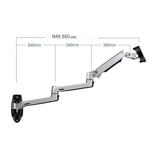 Monitor Desktop Mounting Bracket Wall Mount Monitor Bracket Arm Aluminum Ultra Long Mechanical Spring Arm Monitor Support Full Motion Monitor Holder Mount Bracket Computer Monitor Stand