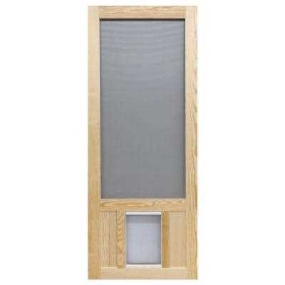36 in. x 80 in. Chesapeake Series Reversible Wood Screen Door with Extra-Large Pet Flap - Pet Supplies online store