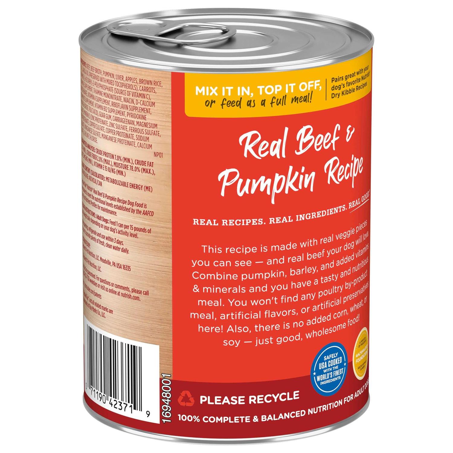 Rachael Ray Nutrish Real Beef & Pumpkin Recipe Wet Dog Food - Pet Supplies online store