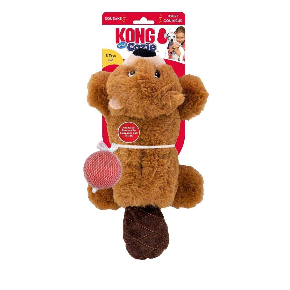 KONG Cozie Pocketz Beaver Dog Toy - Pet Supplies online store