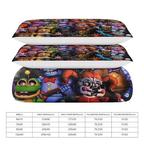 Anime Cartoon Bed Duvet Cover Anime Cartoon Bedding Sets 3D Lightweight 3 Piece Comforter Sets, 1 Duvet Cover and 2 Pillow Shams for Kids Boys Girl 79