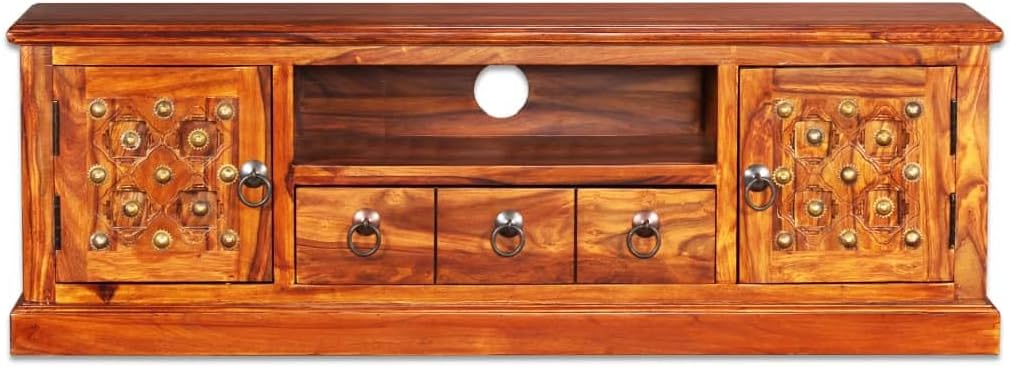 XAVIER Display Cabinet Sofa Tables Tv Cabinets Consoles Entertainment TV Stand Solid Sheesham Wood 47.2