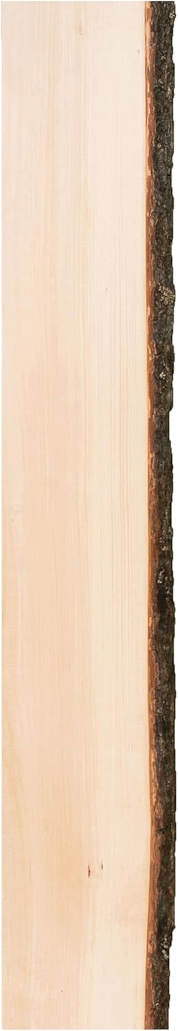 Live Edge Pine Shelf, 4 Feet Long, Varying 5-8 Inches Wide, Ready to Finish, Brown