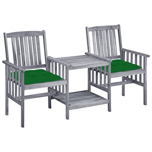 Patio Chairs, Outdoor Furniture Table and Chairs Set Out Door Furniture Modern Patio Furniture Set Lawn Chair, with Tea Table and Cushions Solid Acacia Wood
