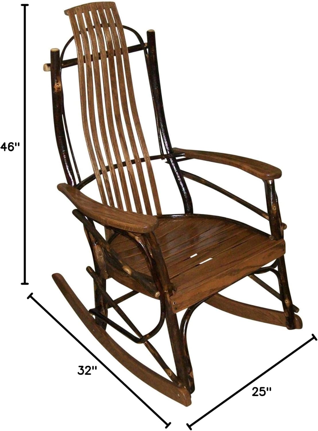 A & L Furniture Co. Amish Bentwood 7-Slat Hickory Rocking Chair - Lead TIME to Ship 6 Weeks