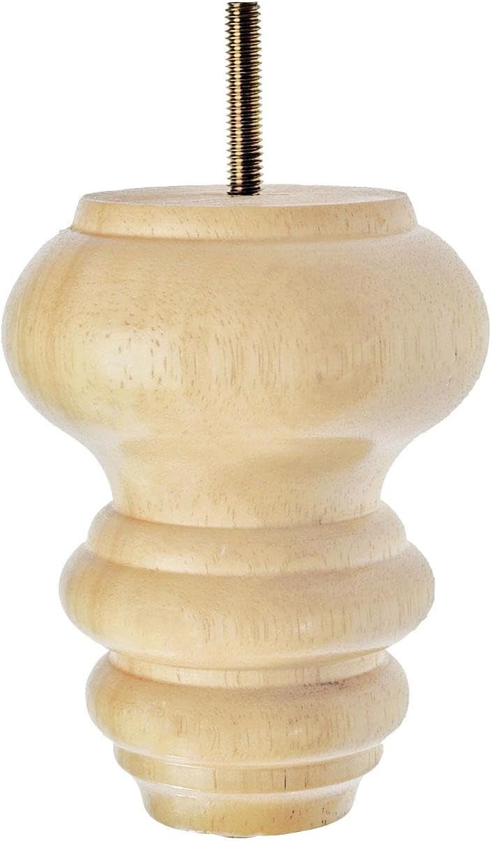 5 in. x 4 in. Unfinished Solid Hardwood Round Sofa Leg for Furniture