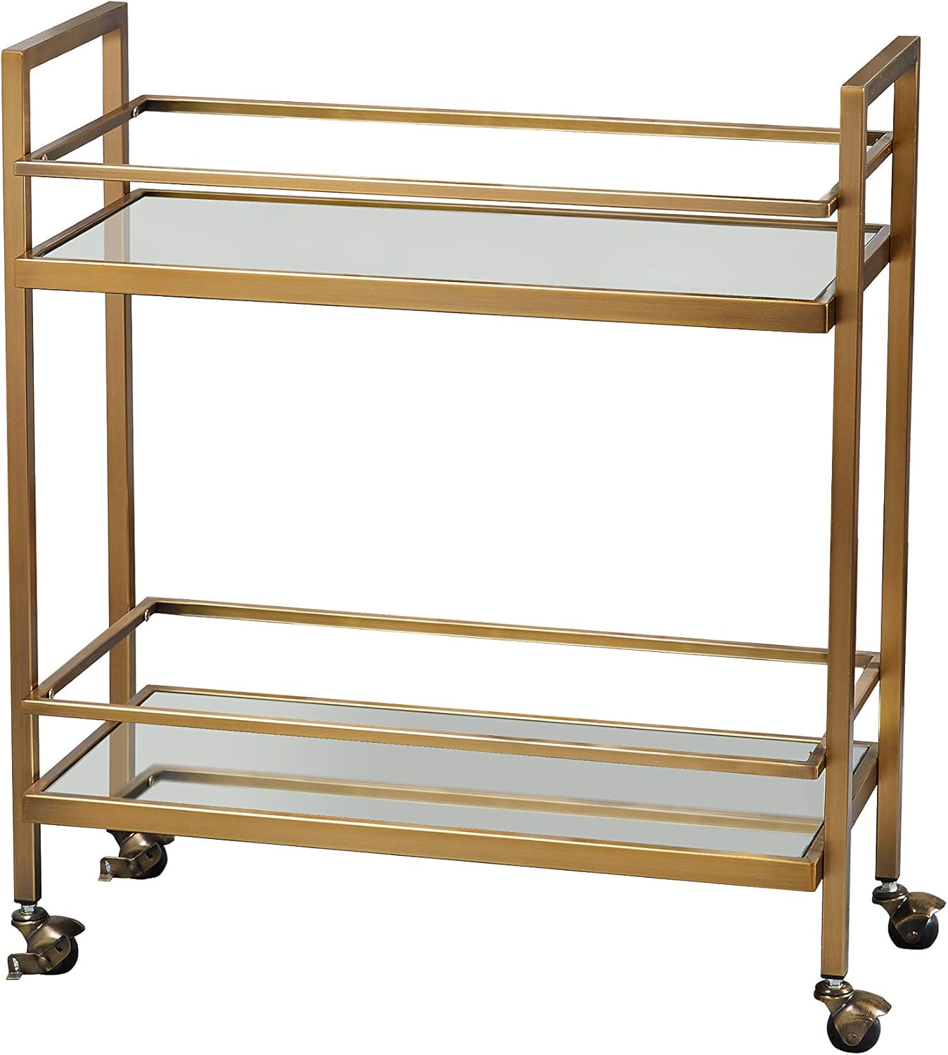 Manhattan Modern 2 Shelf Rolling Bar Cart, 29.25