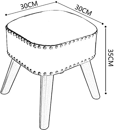 Upholstered Footstool Ottomans Stool Ottoman,PU Leather Single Seat Sofa Stool Makeup Stool,Change Shoe Bench (Yellow)