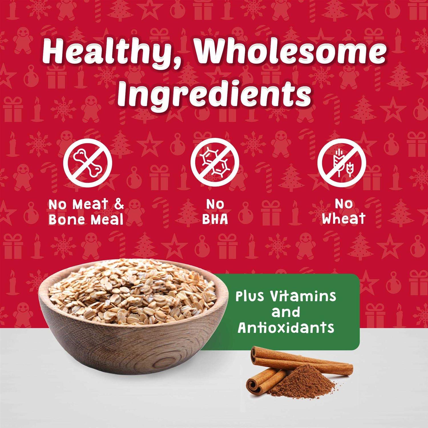 Blue Buffalo Santa Snacks Natural Crunchy Oatmeal & Cinnamon Dog Biscuits - Pet Supplies online store