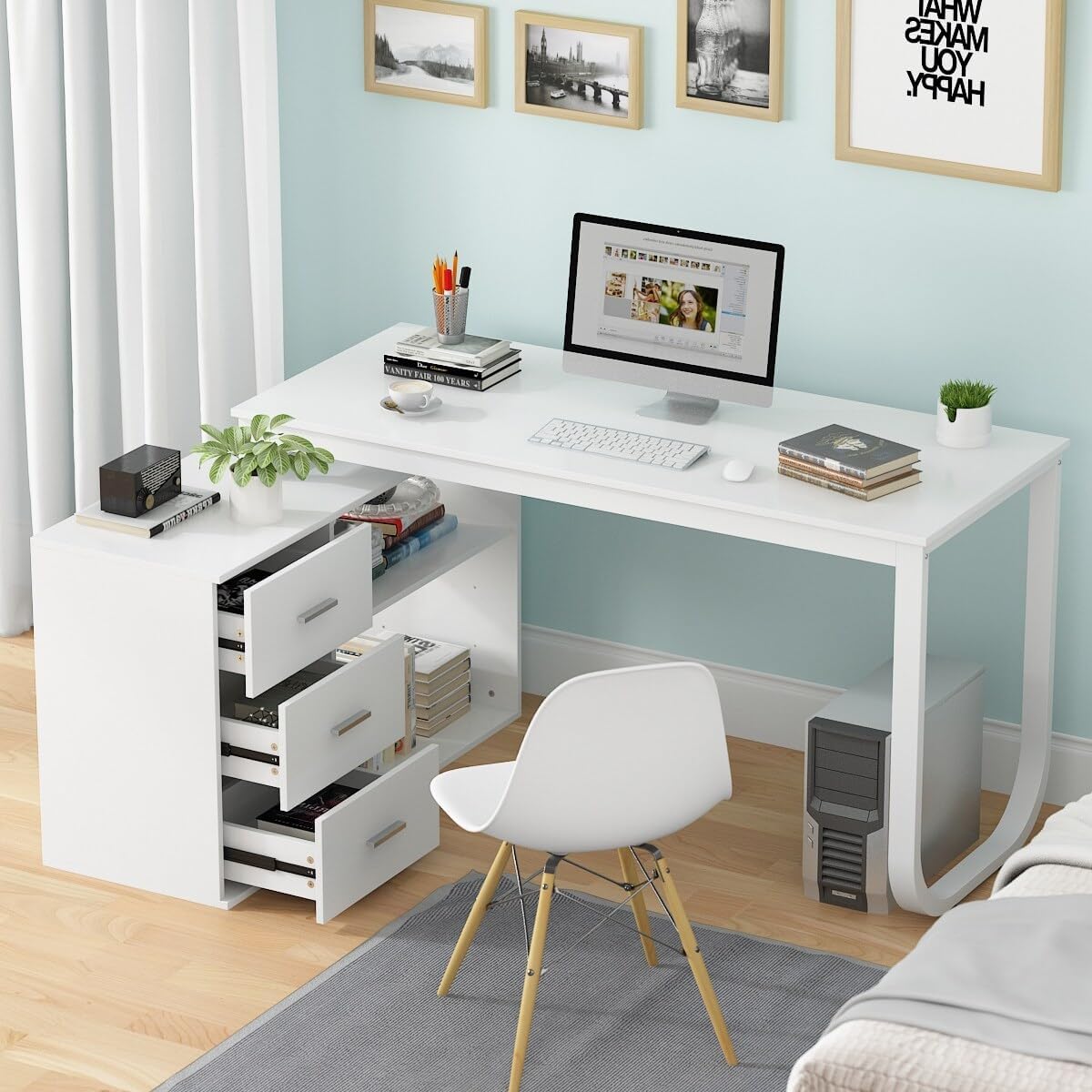 Overstock L-Shaped Computer Desk, 55.1