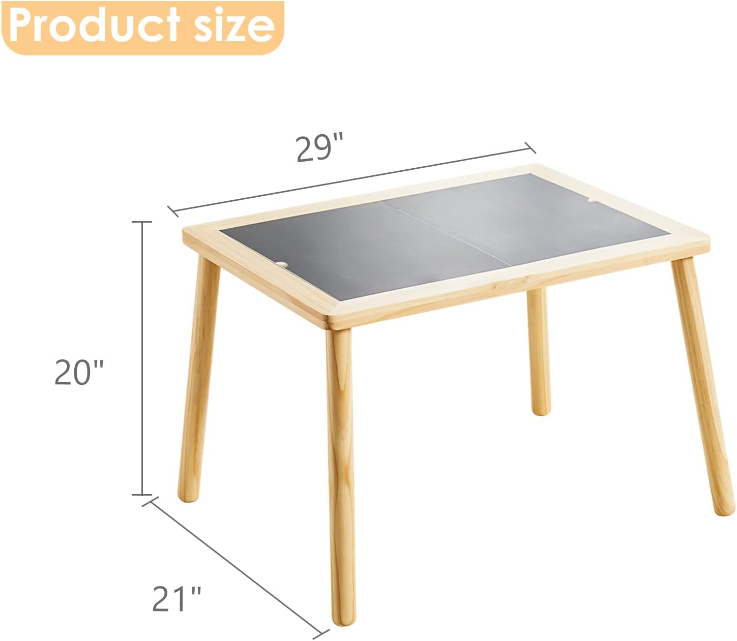 Beright Kids Table and Wooden Tabletop Paper Roll Dispenser, not with Paper, Play Sand Table Indoor Sensory Table, not with Storage Bin for Kids, Perfect Choice for Christmas Thanksgiving Gift