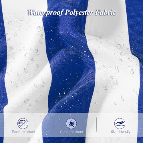 Outdoor Throw Pillow Covers 12×20&18×18 Inch, Waterproof Throw Pillow Cases with Fringe, Striped Decorative Outdoor Cushion Covers for Garden, Patio, Couch, Balcony, 2 Pack, Beige