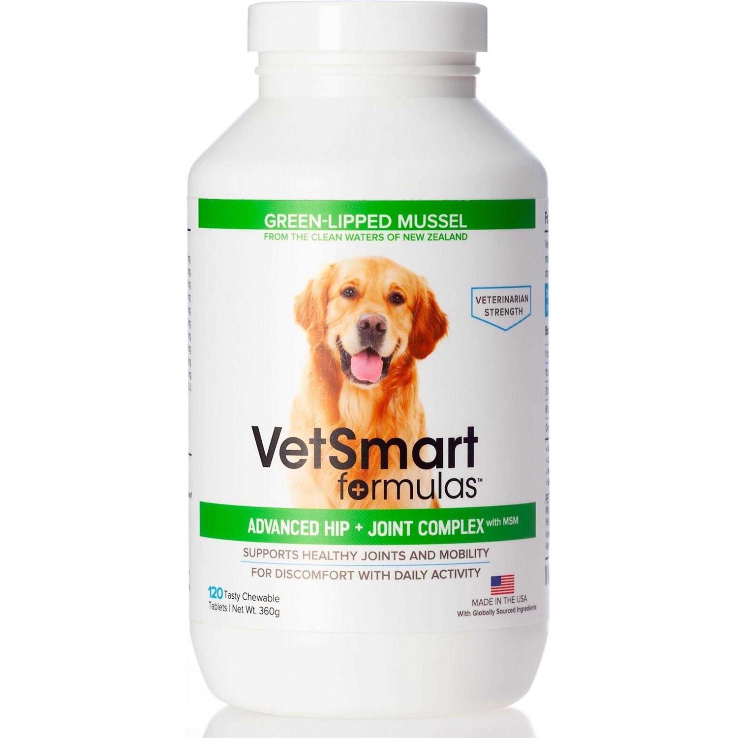 VetSmart Formulas Advanced Hip + Joint Complex with MSM and Green-Lipped Mussel for Dogs - Pet Supplies online store