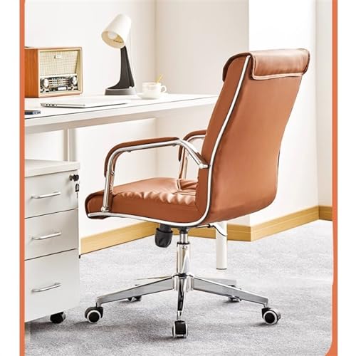 Ergonomic Desk Chair High Back Executive Office Chair PU Leather Office Chair with Armrest, Ergonomic Desk Chair for Home Office Office Chair(Brown)