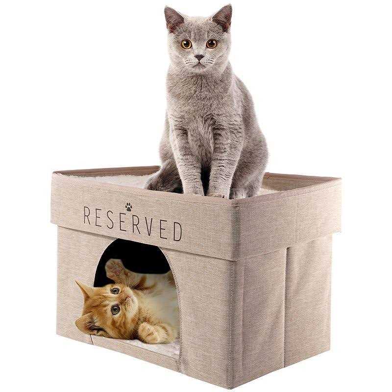 Precious Tails Home Base 2-Tier Collapsible Cat Cave - Pet Supplies online store