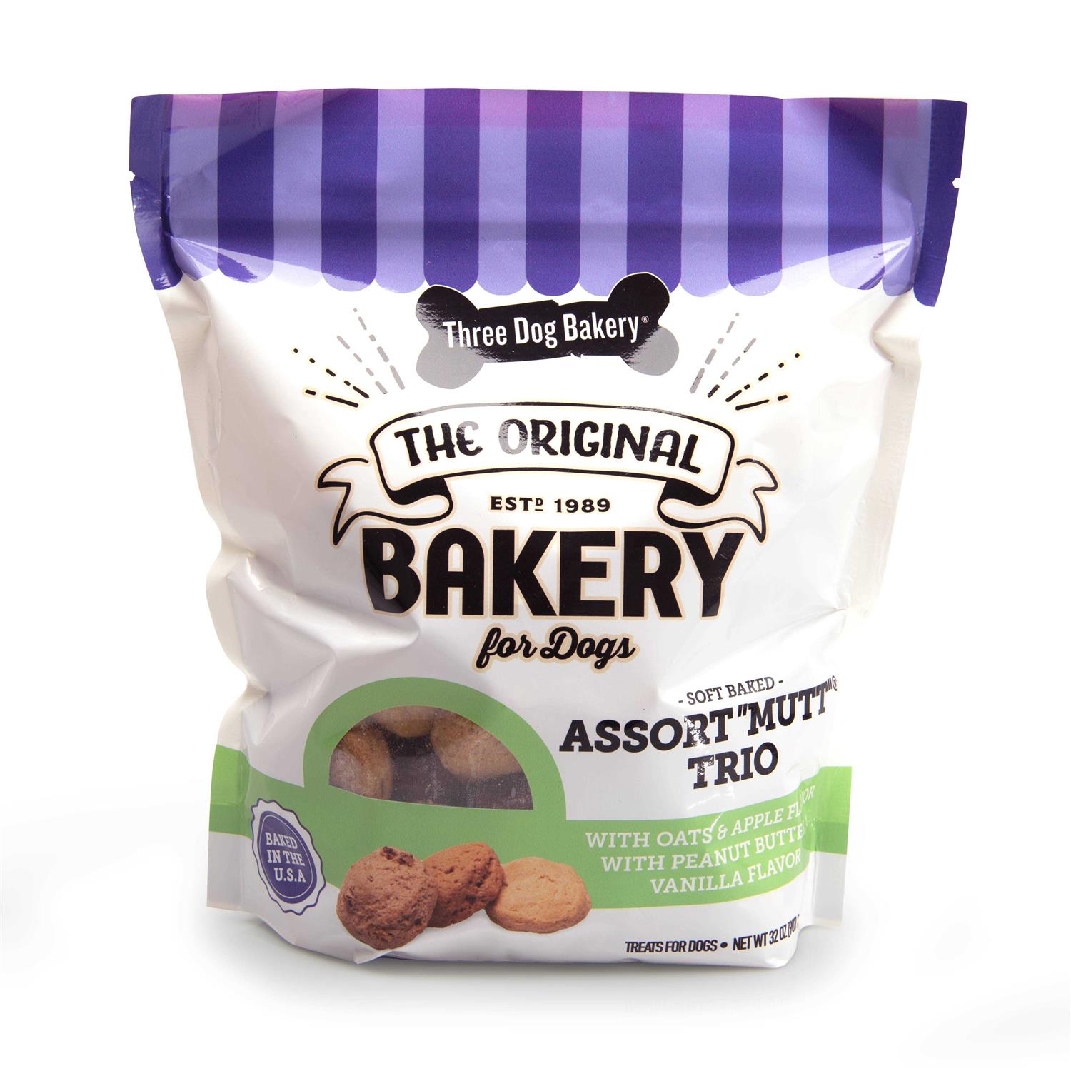 Three Dog Bakery Soft Assort Mutt Trio Baked Dog Treats - Pet Supplies online store