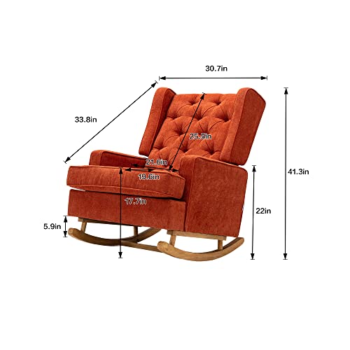 HomSof Rocking Chair Nursery Modern High Back Armchair Upholstered Accent Chair for Living Room