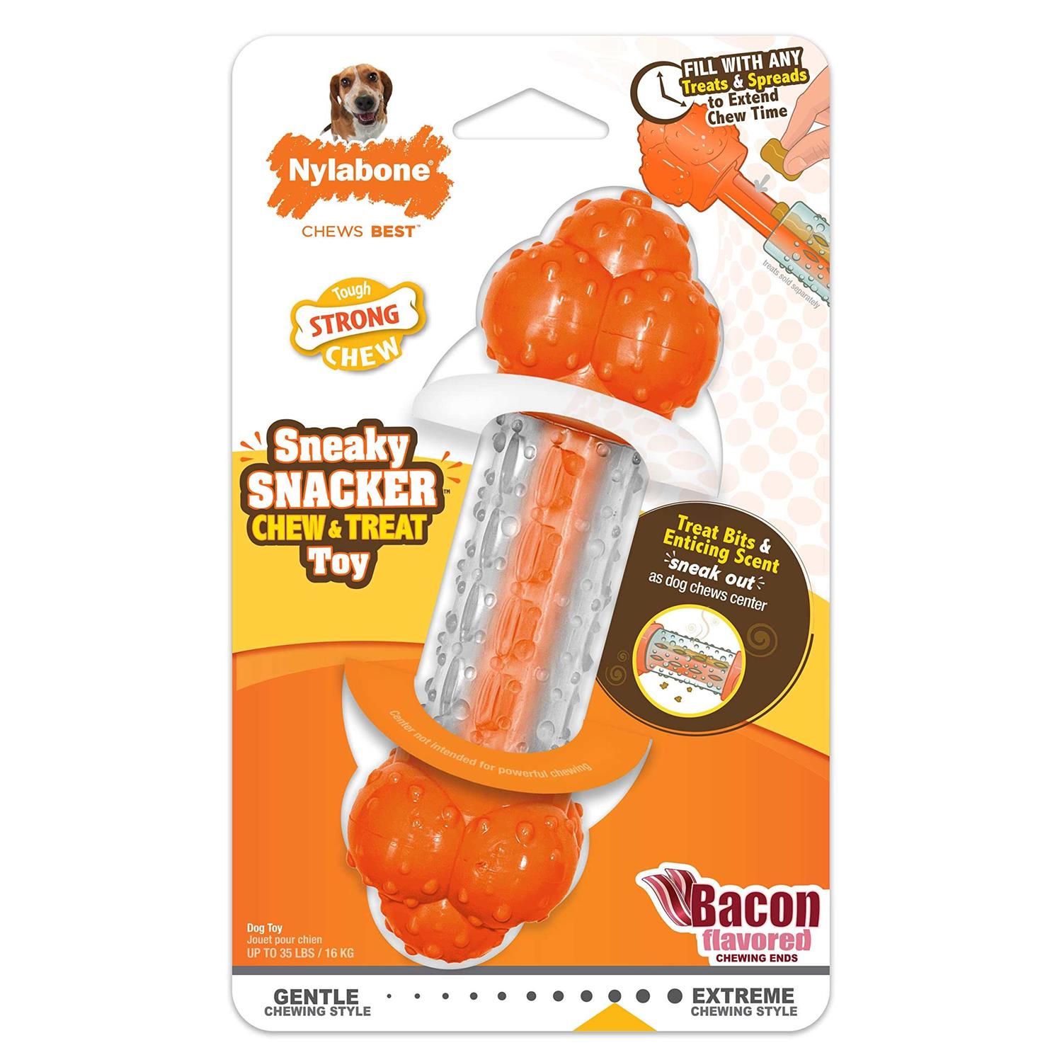 Nylabone Sneaky Snacker Bacon Treat Dog Toy - Pet Supplies online store