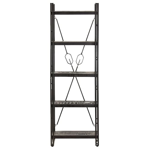 5-Tier Bookcase Black 23.6