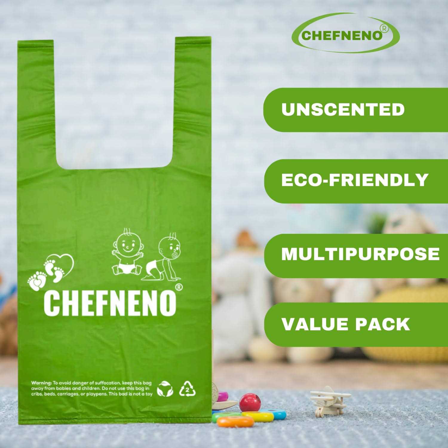 Baby Diaper Bag Disposable Biodegradable Unscented Easy Tie Handles Made w/EPI Additive Diaper Sacks Dog Poop Waste Bags Cat Litter Clump - Pet Supplies online store