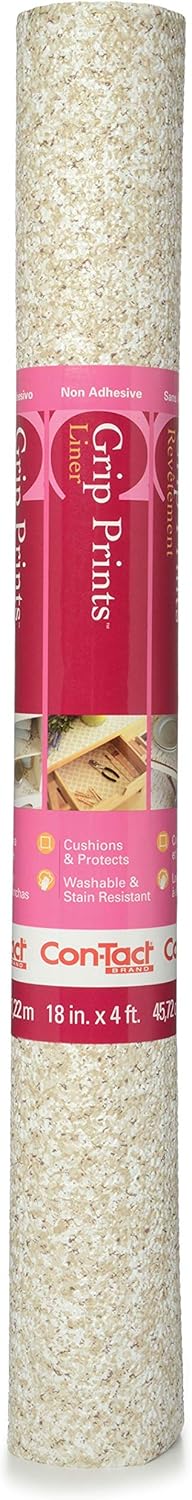 Con-Tact Brand Grip Prints Durable Adhesive Non-Slip Shelf and Drawer Liner, 18