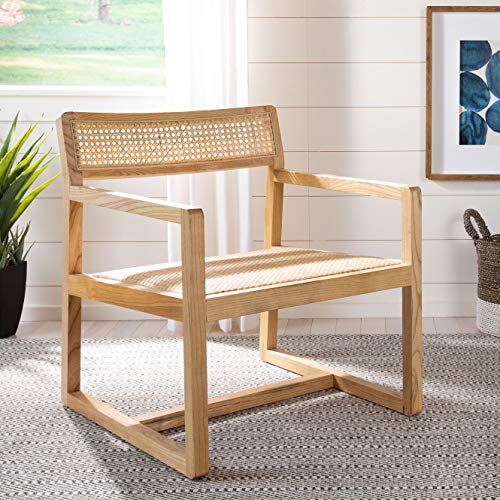 Safavieh Home Lula Coastal Black and Natural Cane Accent Chair