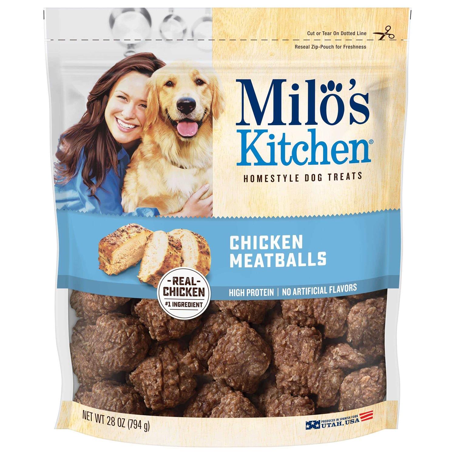 Milo's Kitchen Chicken Meatballs Dog Treats - Pet Supplies online store