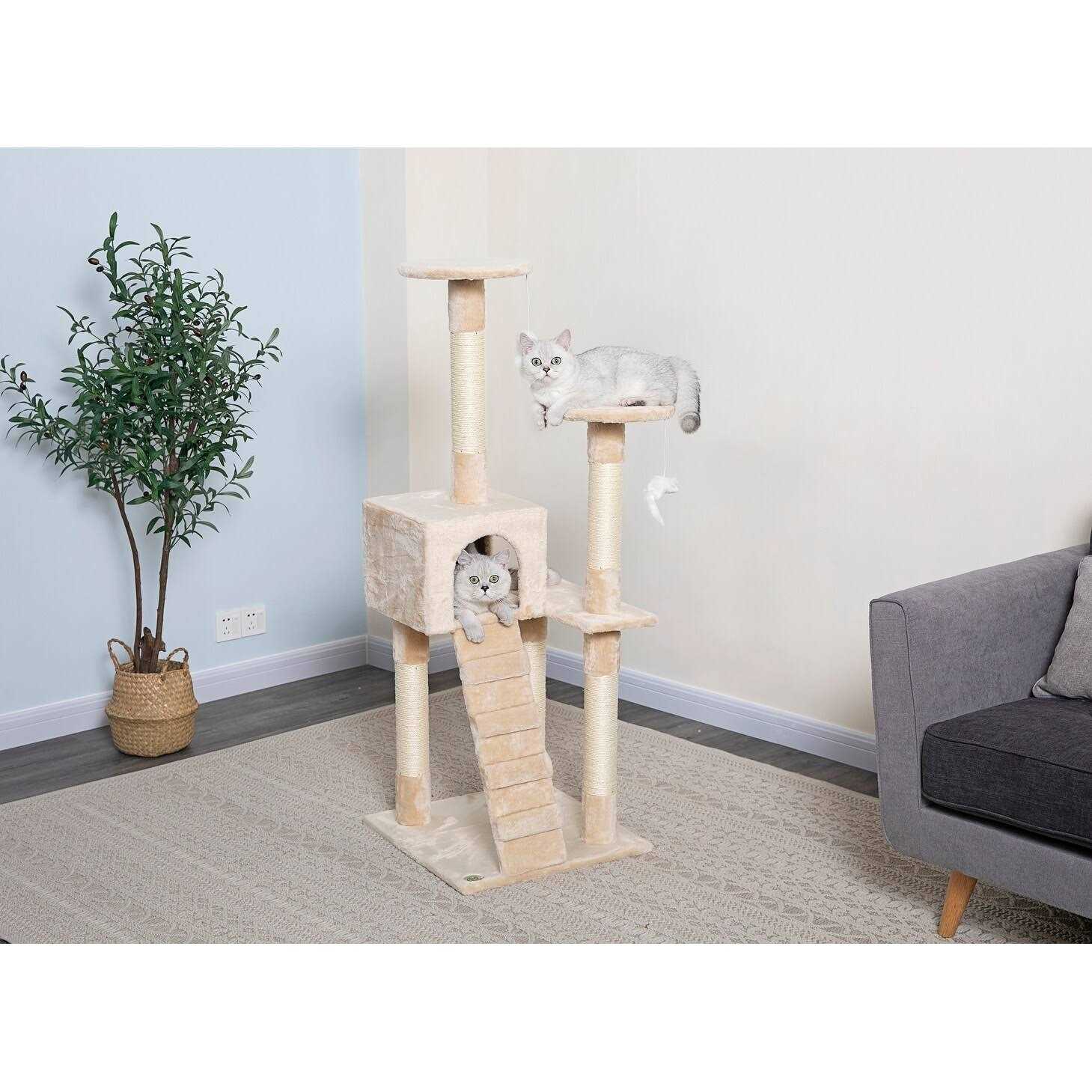 Homessity 51 Economical Cat tree Condo with Sisal covered Posts HC-009 - Pet Supplies online store