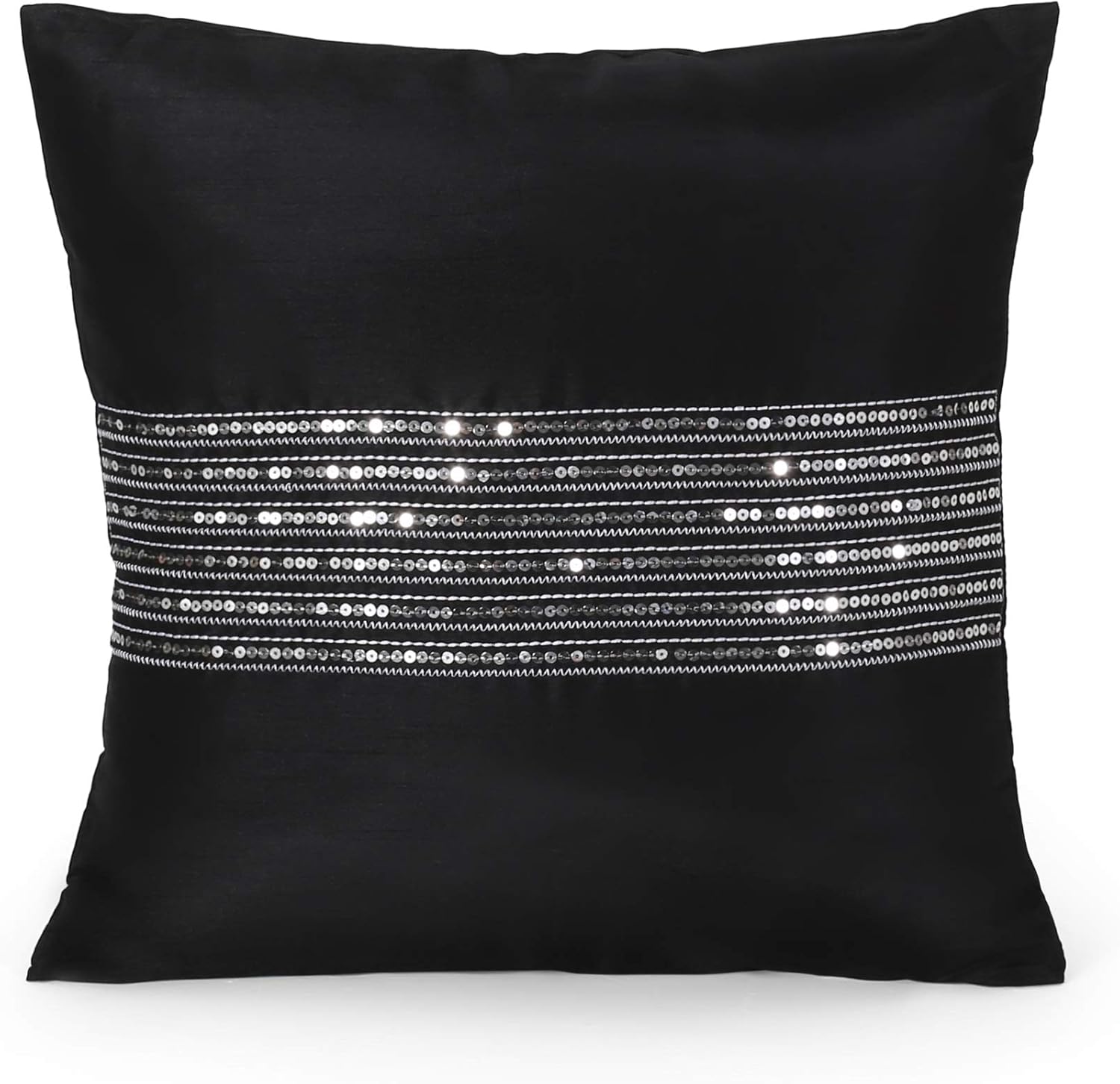 Great Deal Furniture Modern Fabric Throw Pillow Cover, Black
