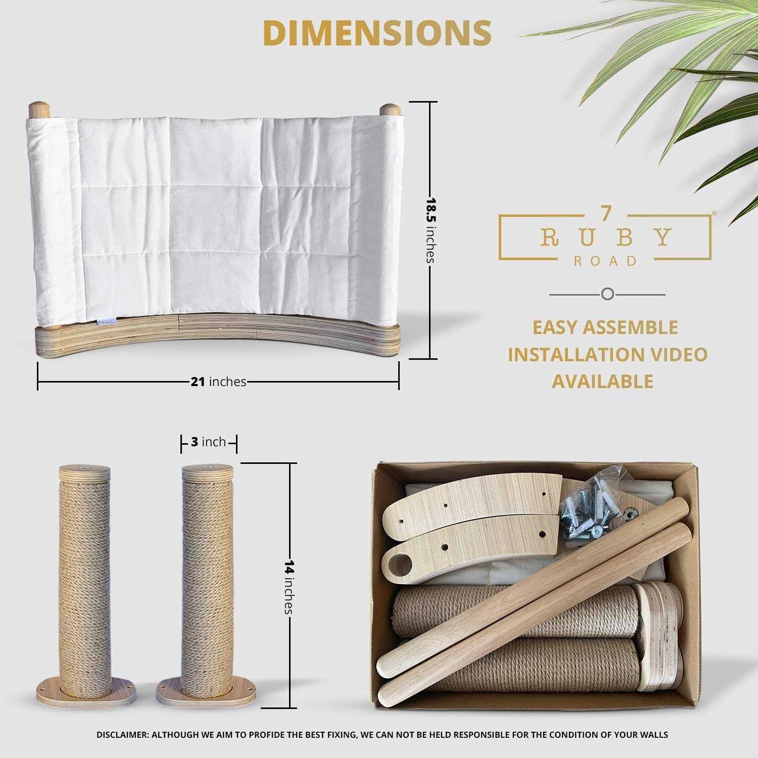 7 Ruby Road Cat Hammock Wall Mounted Cat Shelf with Two Steps - Pet Supplies online store