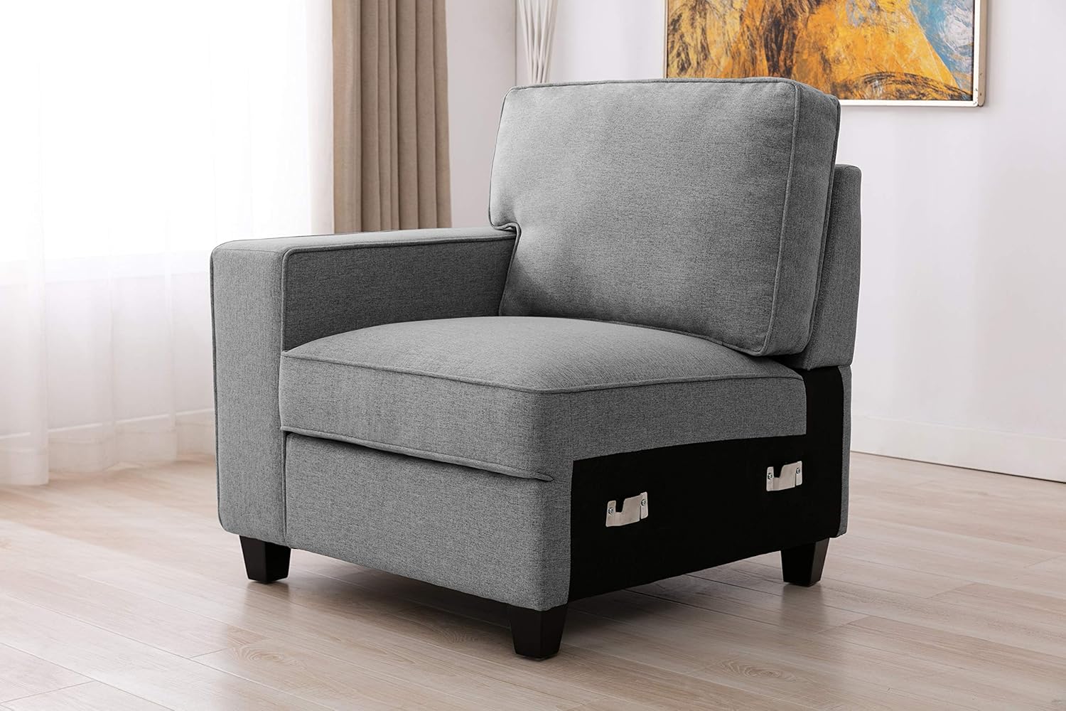 Symmetrical Modular Seating Component with Ottoman Sofas Sectional, 124