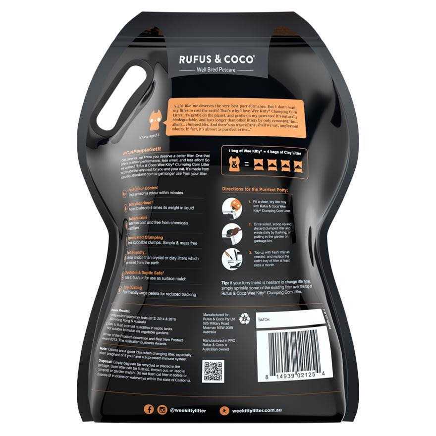 Rufus & Coco Wee Kitty Clumping Corn Cat Litter - Pet Supplies online store