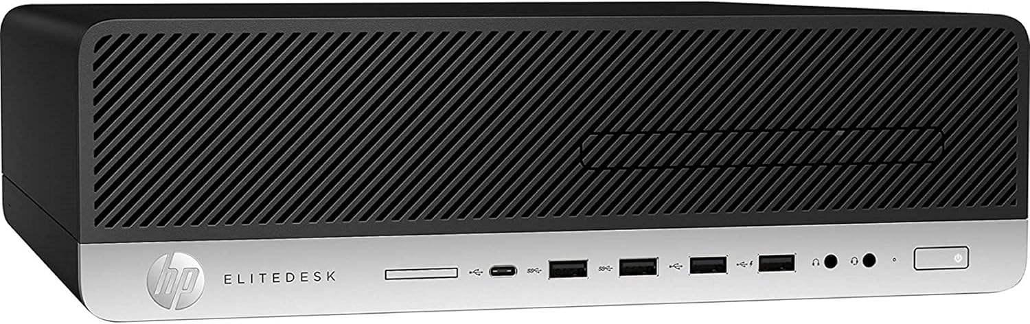 HP 800G3 Desktop Computer, Intel Core i5 Quad Core, 8GB RAM, 240GB Solid State Drive, DVD, Wi-Fi, Windows 10 Pro, Wireless Keyboard, 1080p Webcam (Renewed)