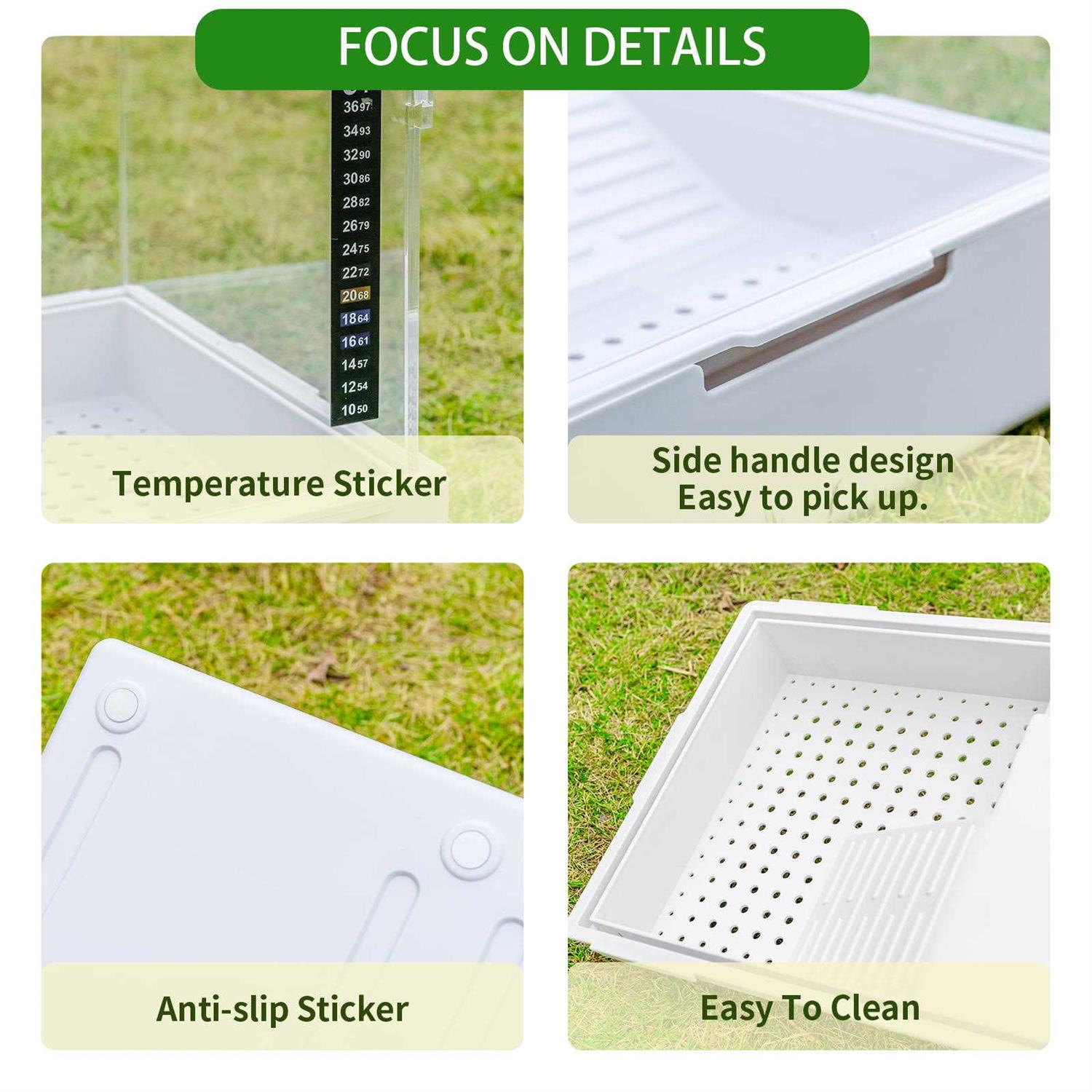 Turtle Tank with Adjustable Water Pump Filter, Full View Visually Tortoise Aquarium Habitat, Easy Changing Water and Clean for Small Amphibious - Pet Supplies online store