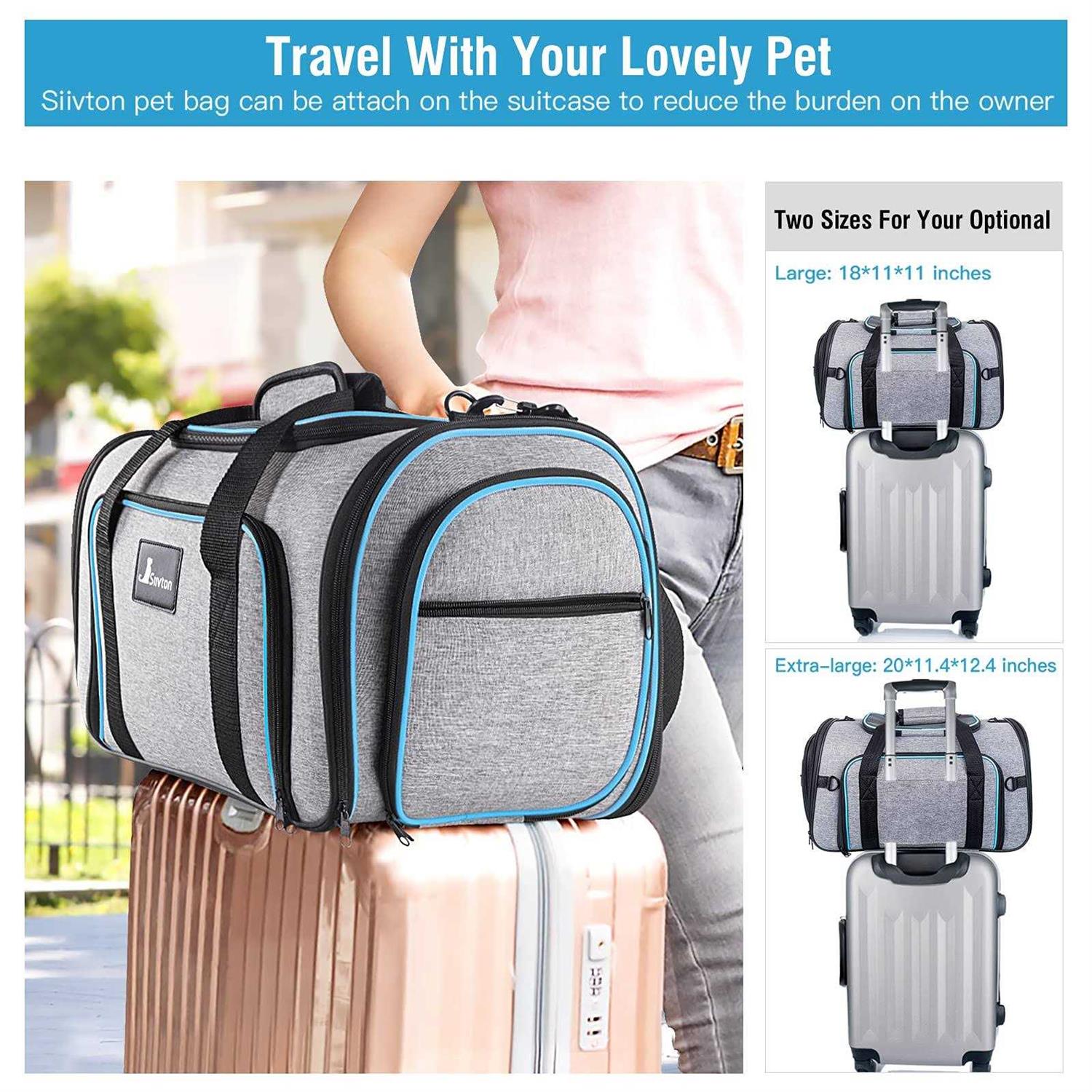 Siivton Airline Approved Expandable Soft-Sided Foldable Pet Carrier - Pet Supplies online store