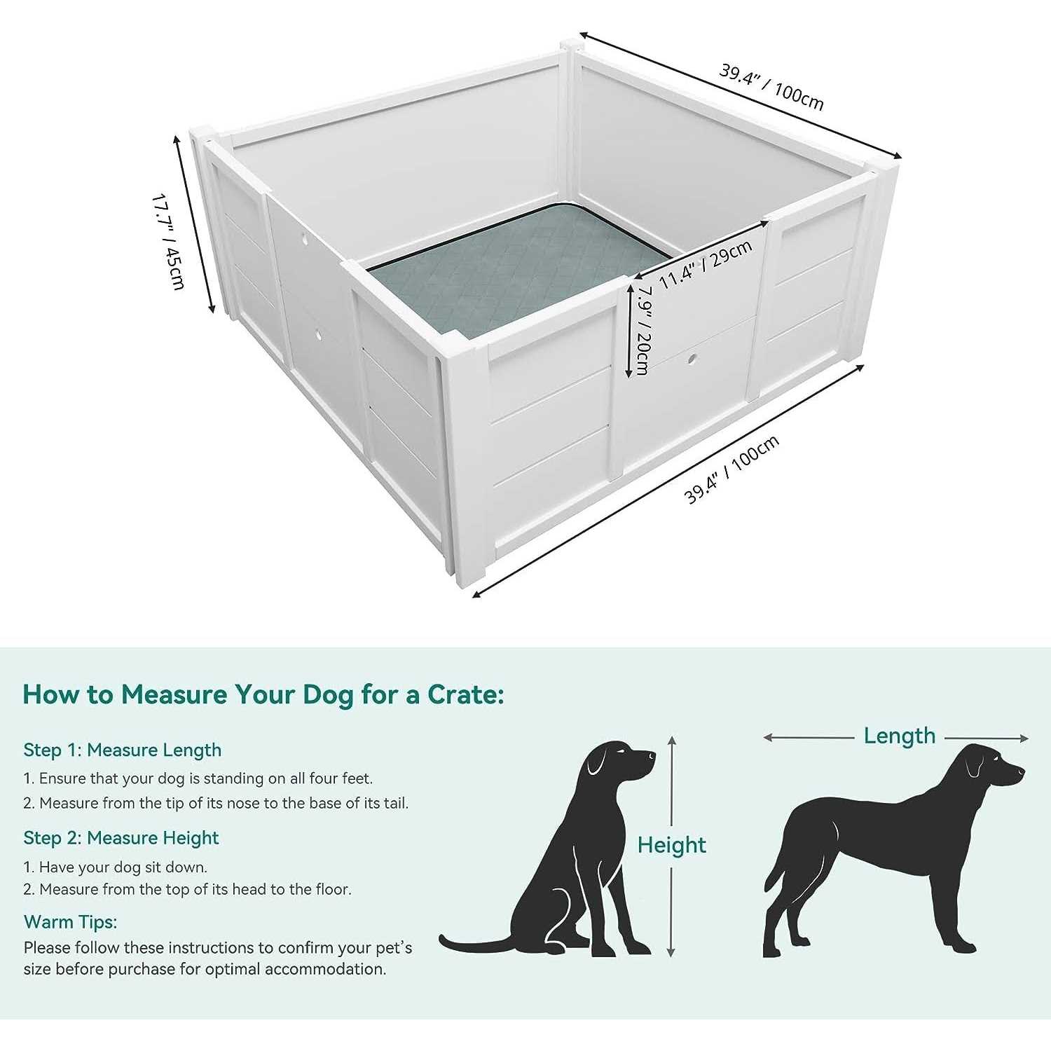 YITAHOME Whelping Box for Dogs Pee L×39.4" W Indoor Wooden Dog Pen Large Medium Small Dogs - Pet Supplies online store
