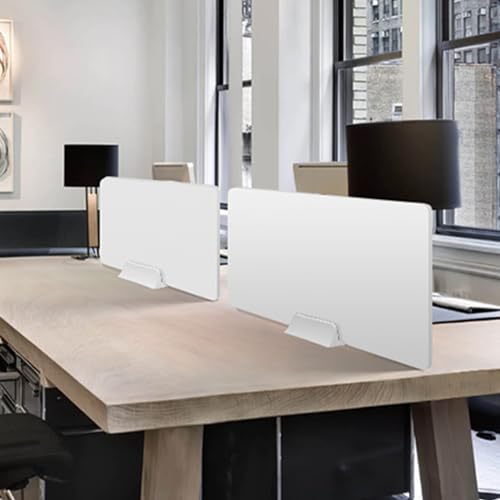 Acoustic Desk Divider, Free Standing Tabletop Privacy Screen, Home Office Classroom Workstation Portable Sound Proof Cubicle Partitions Panel (Color : White, Size : 23.62x11.8in)