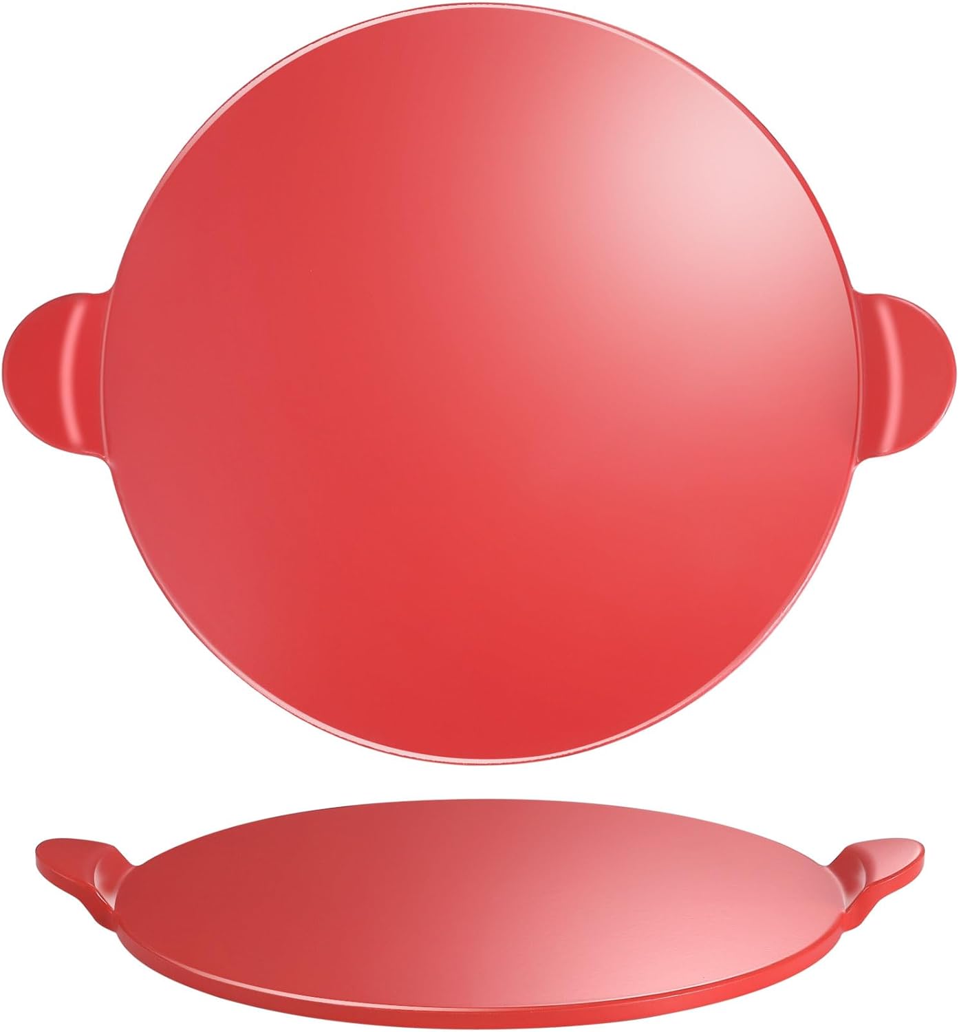 Pizza Stone for Oven Grill & BBQ Grilling, Pizza Pan Baking Stone Large Pizza Grilling Stones for Oven, Non-stick Ceramic Easy to Clean - 13 inch Round Cooking Stone Red