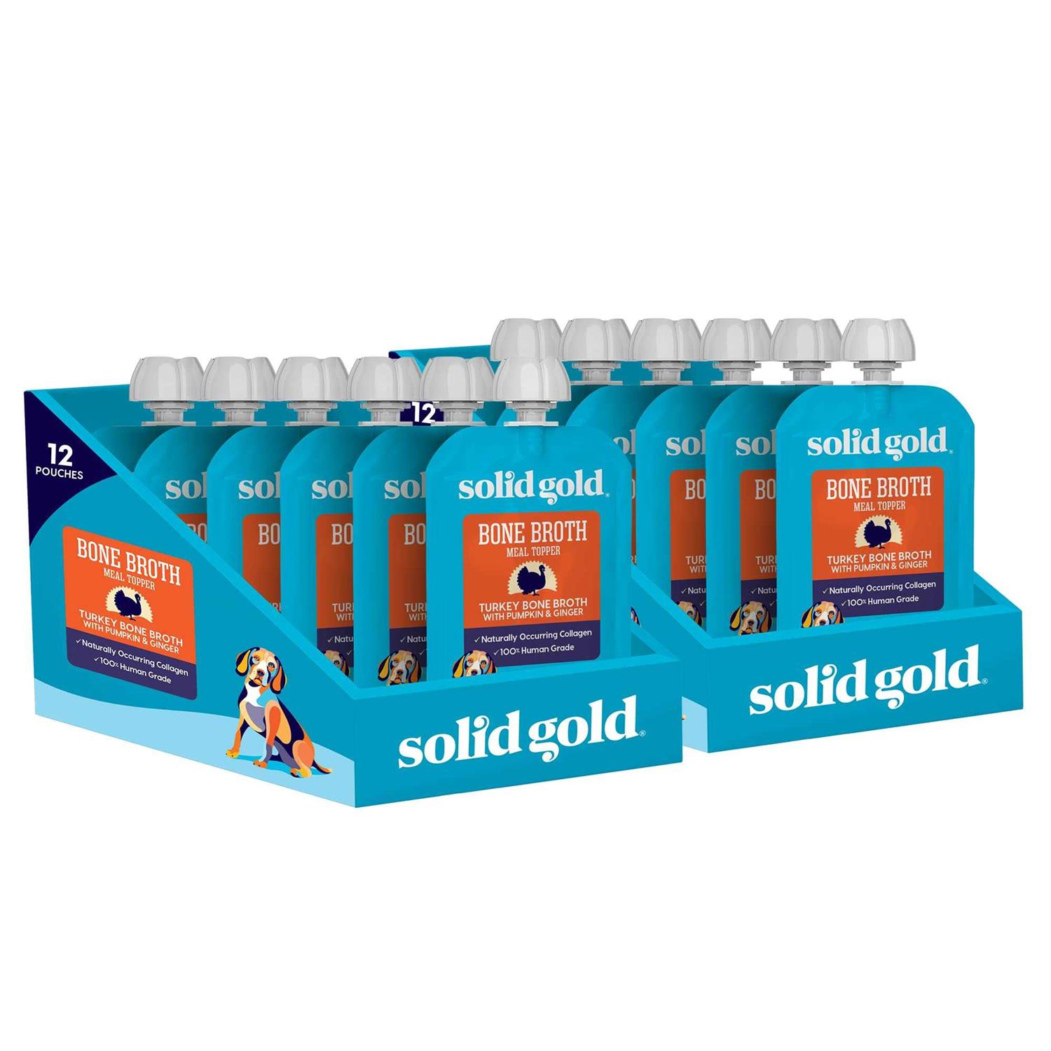 Solid Gold Turkey Bone Broth with Pumpkin & Ginger Dog Food Topper - Pet Supplies online store