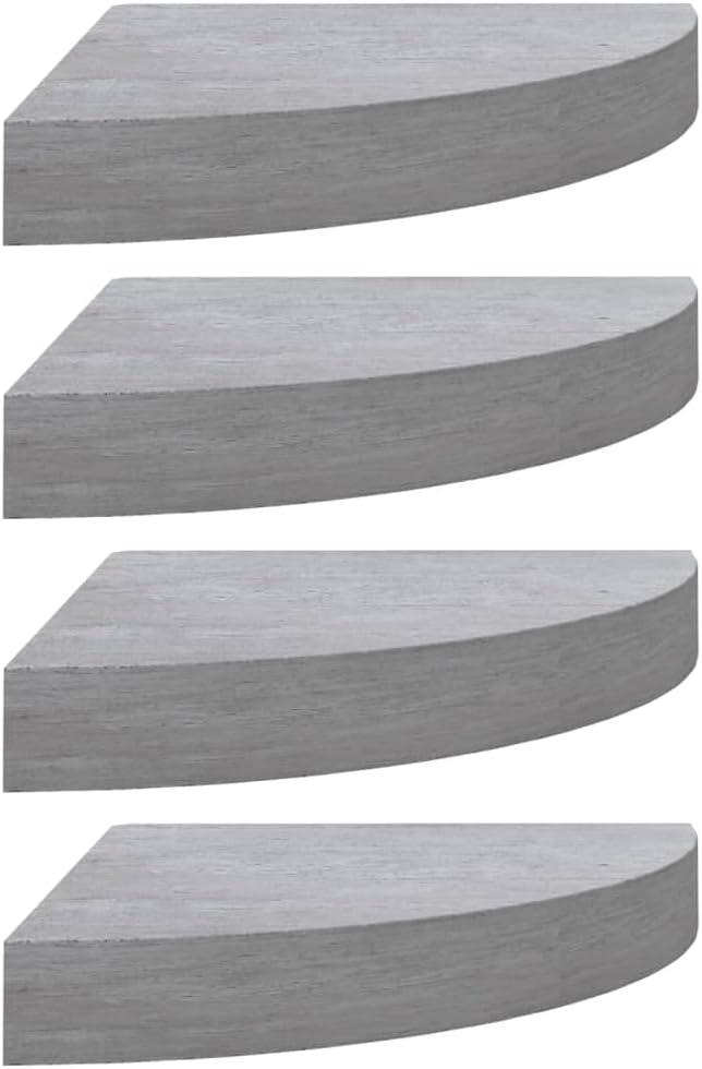 Modern Style Floating Wall Shelves, 4 pcs MDF Corner Display Shelf Set, Decor Wall Mounted Rack Units for Bathroom Kitchen Living Room 13.8