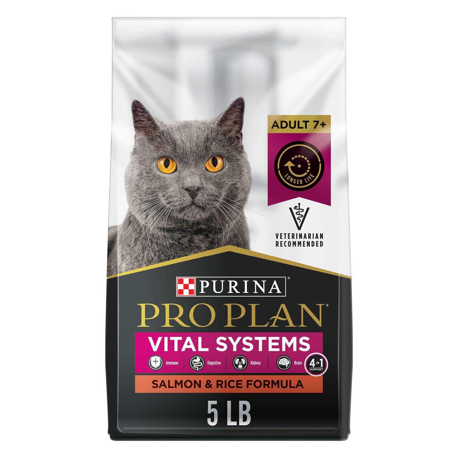 Purina Pro Plan Vital Systems Salmon and Rice 4-in-1 Formula Senior Dry Cat Food - Pet Supplies online store
