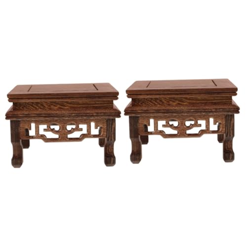 BESPORTBLE 2pcs Wooden Ornaments Mid Planter Stand Indoor Plant Stand Fishbowl Stand Vase Teapot Base Flowerpot Holder Flower Pot Base Bonsai Stand Planter Display Stand Plant Stool