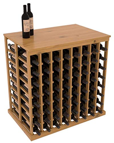 Wine Racks America® Knotty Alder Double Deep Tasting Table with Top. Cherry Stain