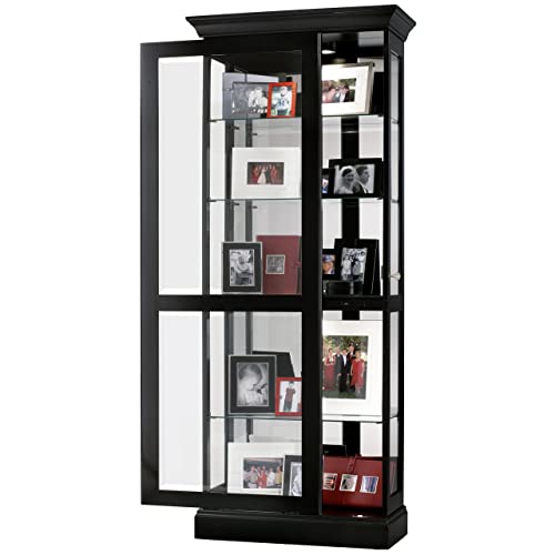 Howard Miller Coase II Curio Cabinet, Black Satin