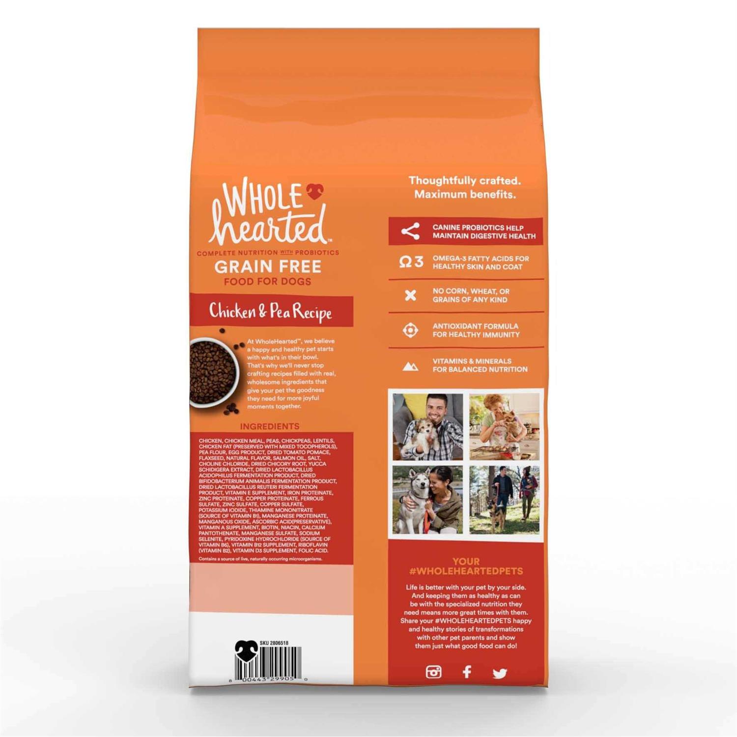 WholeHearted Grain Free Chicken and Pea Recipe Dry Puppy Food - Pet Supplies online store