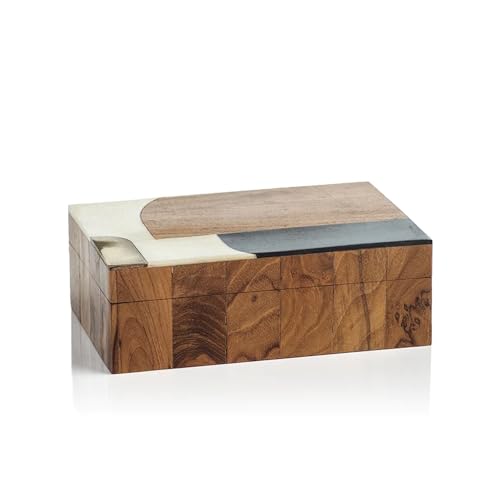 Zodax Lagos Abstract Inlaid Mango and Sheesham Wood Box